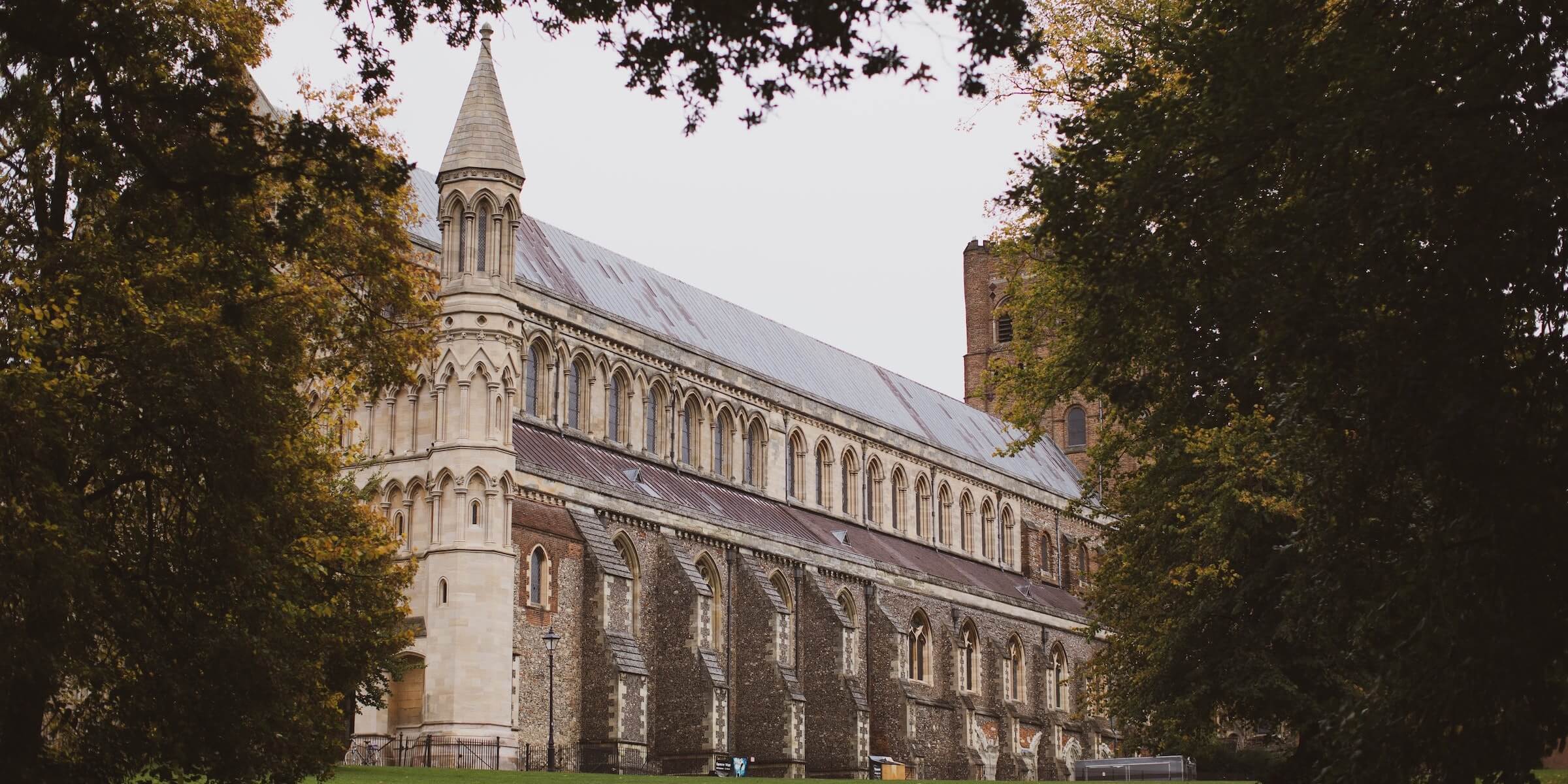 a historic university surrounded by trees